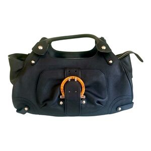 Authentic Salvatore Ferragamo Tote Bag Leather Black